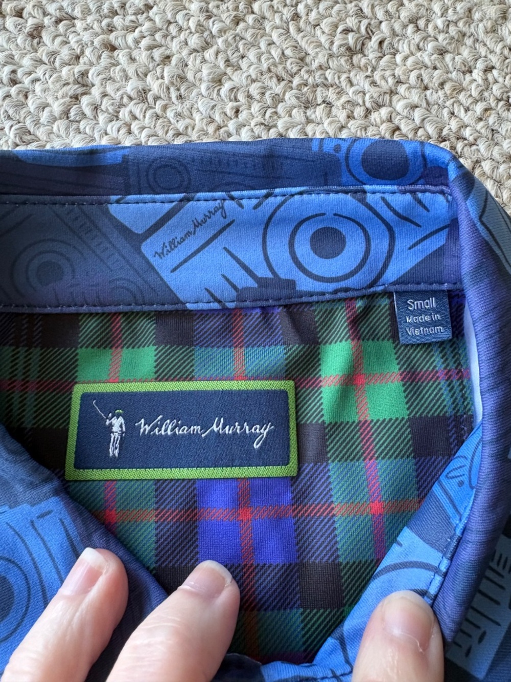 William Murray Golf Candid Camera Polo NWT Men’s Small Blue Preppy - Picture 3 of 7
